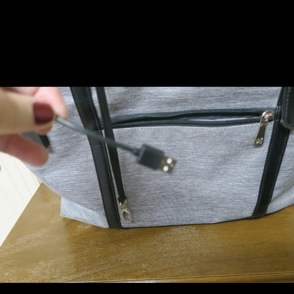 Gray and Black Work Tote